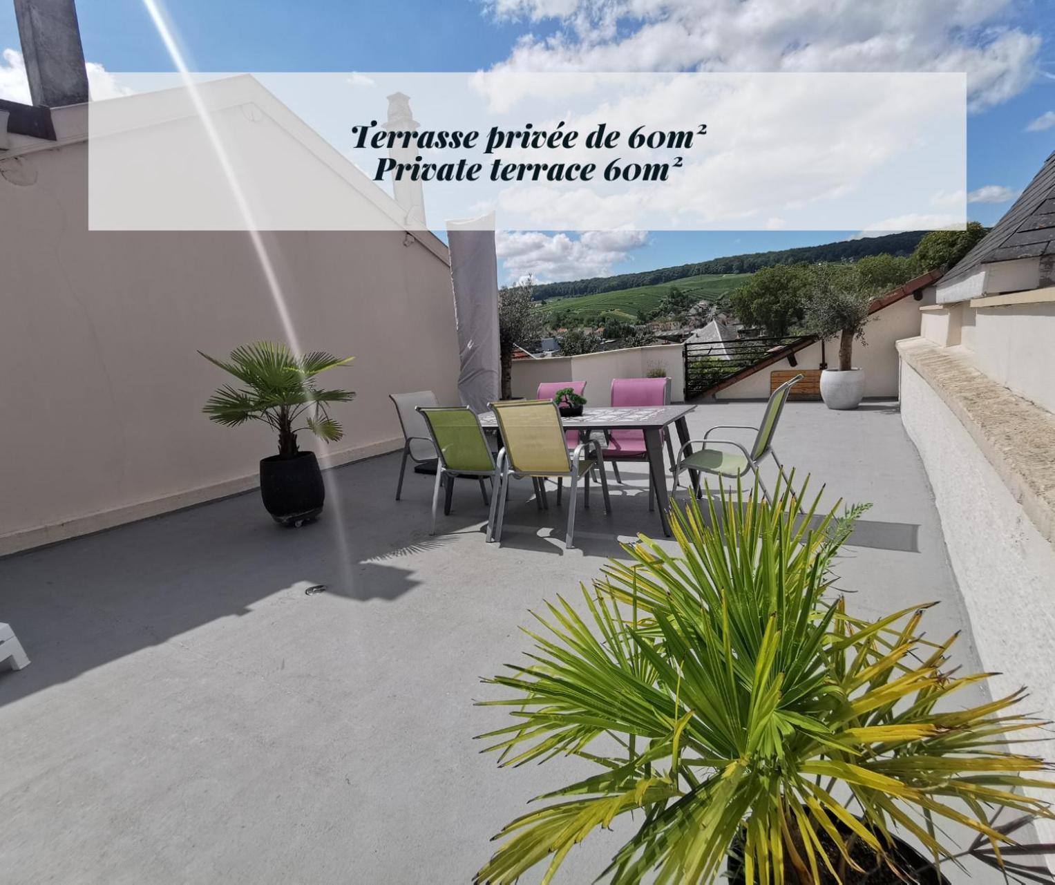 BNB EPERNAY Terrasse 86 - Terrasse privée Vue sur le Vignoble Esterno foto